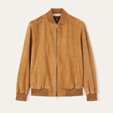 $6,350 Ivy Bomber L Lowered Suede Kidskin Jacket Pecan