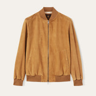 $6,350 Ivy Bomber L Lowered Suede Kidskin Jacket Pecan