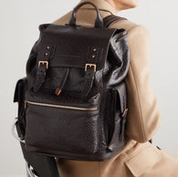 $4,900 Brunello Cucinelli Grained Calfskin Textured City Backpack