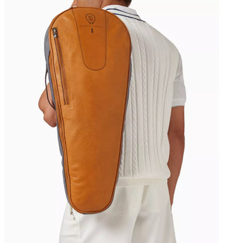 $3,300 Brunello Cucinelli logo-print Grained Leather Tennis Racket Cover