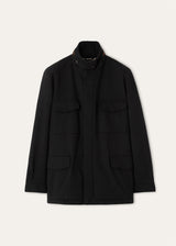 $6,850 LORO PIANA 48 Traveller Field Jacket Black Cashmere Storm System®