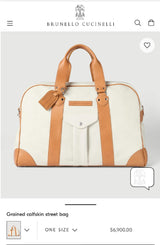 $6,900 Grained Calfskin & Cowhide Street Bag