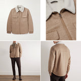 $7,400 Sweater Overshirt XL Cashmere - Shearling - Suede-trim,  Snow White
