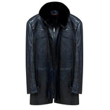 $27K METROPOLIS Black Lambskin & Crocodile Coat 58 Detachable Squirrel fur