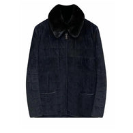 $23K IFOX Black Calf Suede Jacket 54 Detachable Weasel fur lining