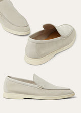 $1,830 Summer Walk Loafer Suede Pearl Lizard Trim 41, 42.5, 43, 43.5, 44, 45, 46