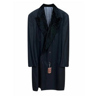 $21K Cashmere Black Coat - Karakul fur Collar 56