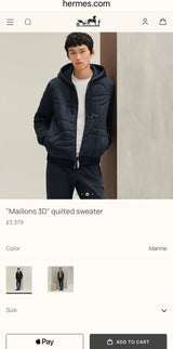 $4,500 "Maillons 3D" Quilted Sweater L, XL FW2025 Navy Blue