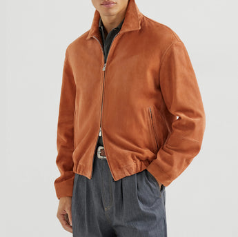 $7,100 Brunello Cucinelli M Country Suede Outerwear jacket