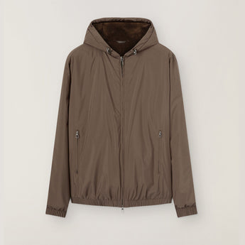 $11,250 Hooded Bomber Jacket M Technical Fabric - Beaver fur - Storm System®