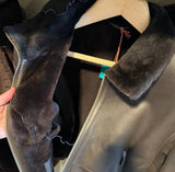 $12K Loro Piana L Leather Shearling Bomber Jacket "Peter"