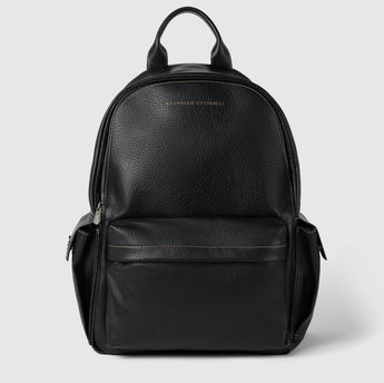 $4,950 Brunello Cucinelli Grained calfskin travel  backpack Black (C101)