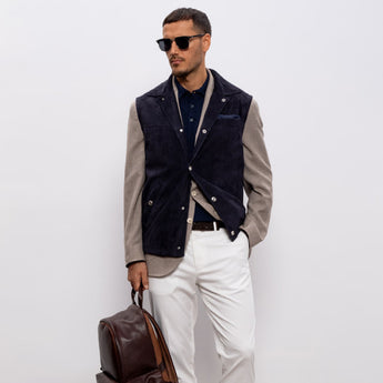 $5,650 Brunello Cucinelli M Suede Padded Snap-Front Vest
