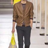 +$12K HERMES Cardigan Leather Sweater 48