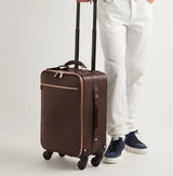 +$7K Brunello Cucinelli Full-Grain Mahogany Leather Carry-On Suitcase