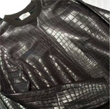 $125K HERMES Crocodile Multi-Zip Black Jumper 48