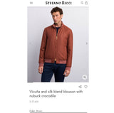 $27,400 STEFANO RICCI 48, 50 Vicuña and silk blend blouson with nubuck crocodile SS2026!