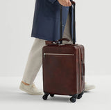 $7,200 Brunello Cucinelli Calfskin Carry-On Suitcase Burgundy ((C8457)
