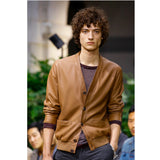 +$12K HERMES Cardigan Leather Sweater 48