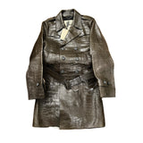 +$90K Burberry Prorsum 48 Crocodile Leather Trench Coat (US 38)