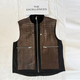$80K HERMES Crocodile Porosus Gilet 54 Moka brown Vest