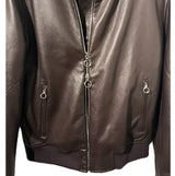 $25K SERAPHIN (HERMES leather maker) 46,48,52 Deerskin Biker Jacket Martens(Sable) fur