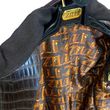 $110K PAINTING Brown Crocodile Porosus Jacket 50