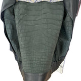 $90K  Crocodile Jacket 48 Dark Blue