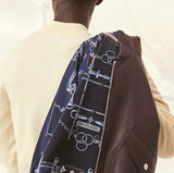 +$14K HERMES Zipped rib trim Leather Jacket 52