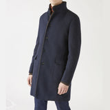 $18K Loro Piana M Sweater Coat Cashmere Double & Castorino Fur Navy blue
