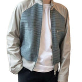 $38K HERMES 48, 54 Blouson Bord-Côte  Crocodile & Calf Rib Bomber