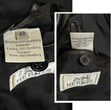 $14K HERMES Black Leather Peak Lapel Blazer Jacket 48 Pristine Condition!