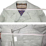 $190K HERMES 50 Crocodile Jacket Grayish Green