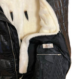 $300K HERMES Crocodile Pororus Jacket 50 detachable Ermine fur lining