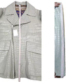 $190K HERMES 50 Crocodile Jacket Grayish Green