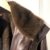 $25K SERAPHIN (HERMES leather maker) 46,48,52 Deerskin Biker Jacket Martens(Sable) fur