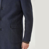 $18K Loro Piana M Sweater Coat Cashmere Double & Castorino Fur Navy blue