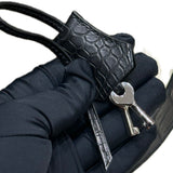 HERMES Sac a depeches 21 Matte Black Crocodile Porosus Messenger bag Stamp W