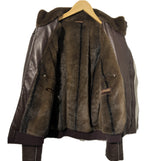 $25K SERAPHIN (HERMES leather maker) 46,48,52 Deerskin Biker Jacket Martens(Sable) fur
