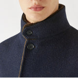 $18K Loro Piana M Sweater Coat Cashmere Double & Castorino Fur Navy blue
