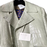 $190K HERMES 50 Crocodile Jacket Grayish Green