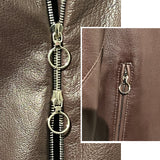 $25K SERAPHIN (HERMES leather maker) 46,48,52 Deerskin Biker Jacket Martens(Sable) fur