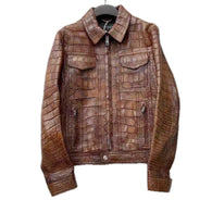 $125K GUCCI Vintage Distressed Crocodile Aviator Jacket 48