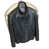 $90K  Crocodile Jacket 48 Dark Blue