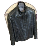 $90K  Crocodile Jacket 48 Dark Blue