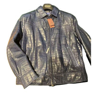 $95k Stefano Ricci Crocodile Blue Jacket 48 Removable Collar