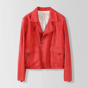 $40K BIJAN 50 Python Leather Biker Jacket - One Single Jacket in the World!