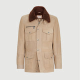 $17,900 BRUNELLO CUCINELLI M Waxed Shearling Safari jacket Beige (CDL05)