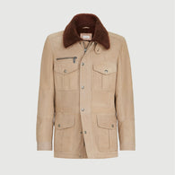 $17,900 BRUNELLO CUCINELLI M Waxed Shearling Safari jacket Beige (CDL05)