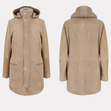 +$12K  Montgomery L Suede Shearling Coat, detachable Hood